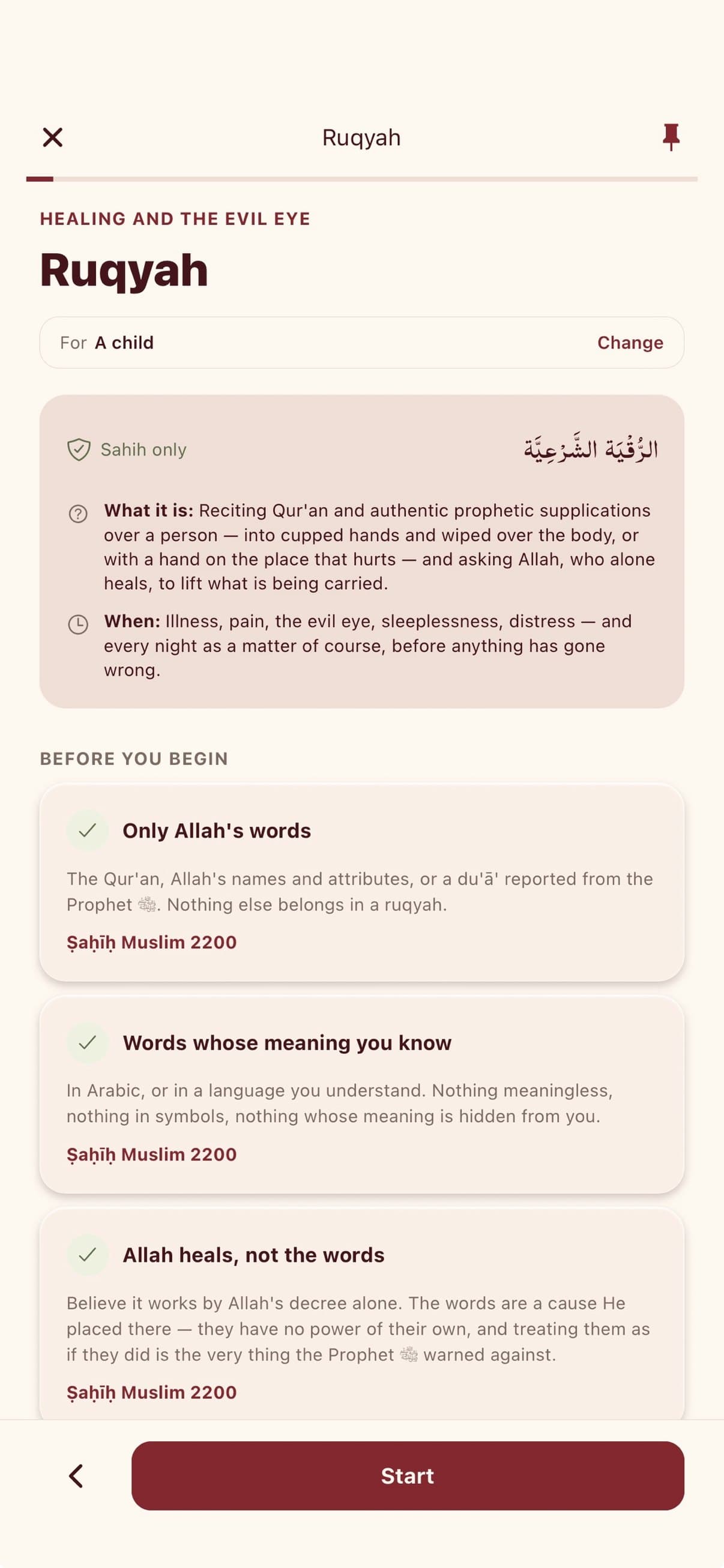 Ruqyah overview: what it is, when to do it, and what to know before you begin, each with a source