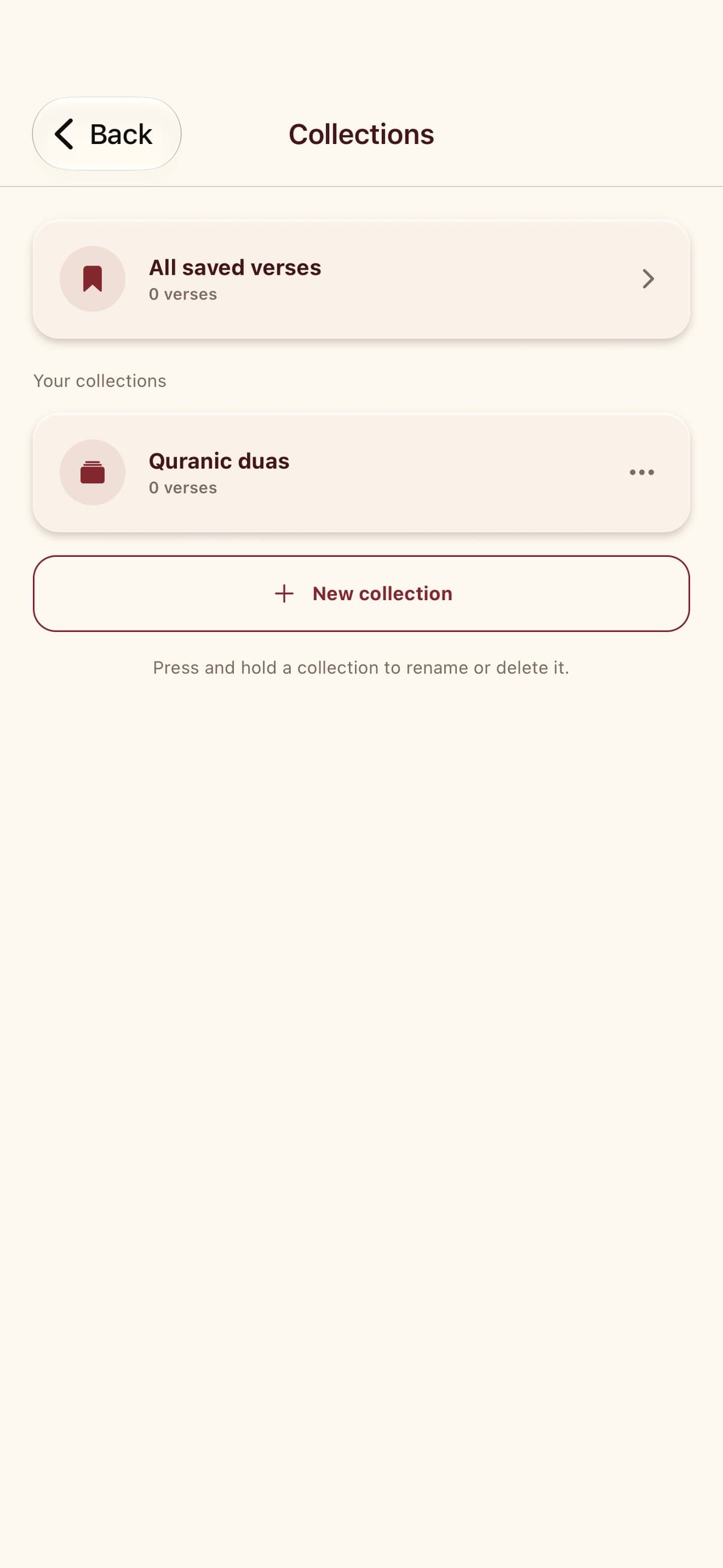 Qur'an collections: all saved verses and a collection called Quranic duas