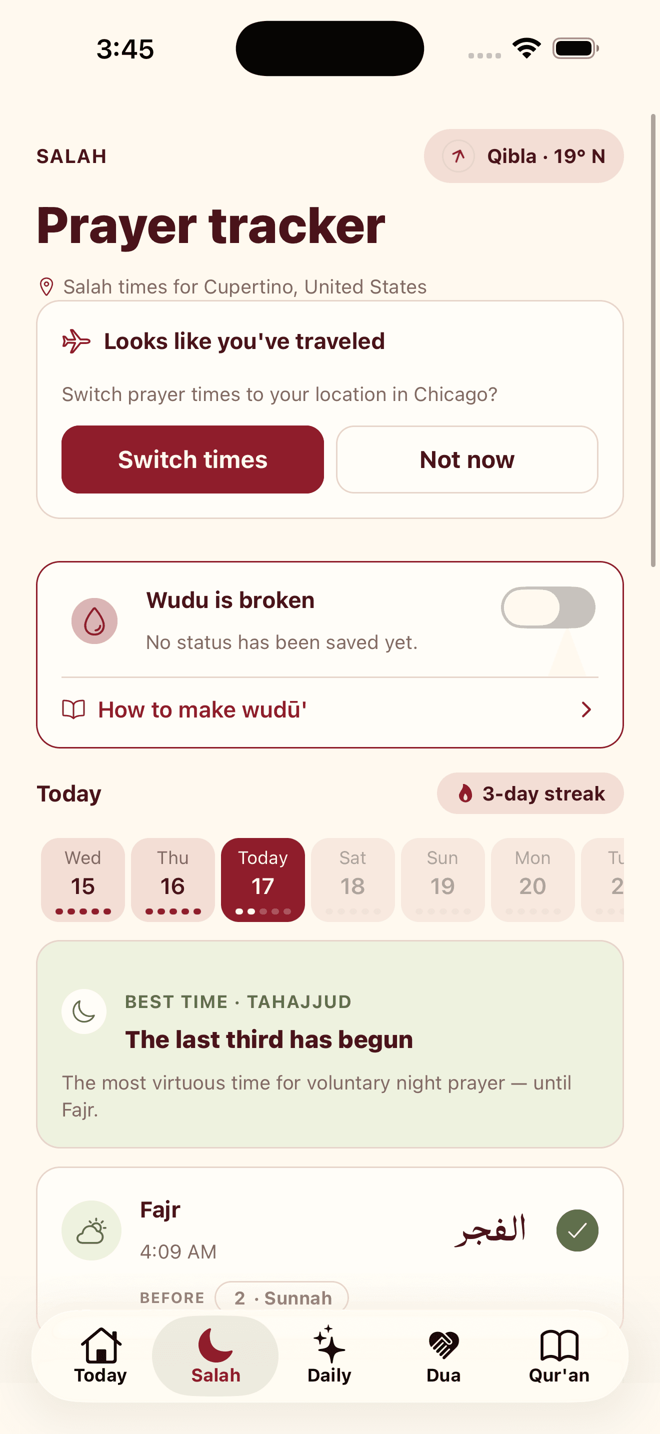 Travel mode showing shortening and combining guidance